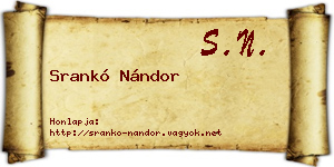 Srankó Nándor névjegykártya