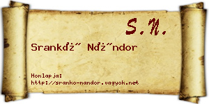 Srankó Nándor névjegykártya