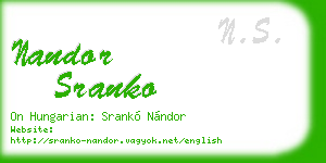 nandor sranko business card